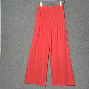 Sadie & Sage Pink Botanical Linen Pants Elastic waist NEW size S